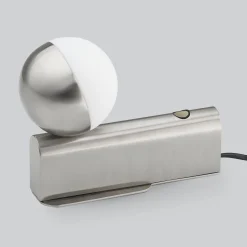 Northern Wandleuchte Mit Stromkabel Balancer Mini Glas Grau Silber Metall / Tischlampe - Drehbar - Stahl Cheap