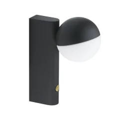 Northern Wandleuchte Mit Stromkabel Balancer Mini Metall Glas/ Tischlampe - Drehbar - Schwarz Store
