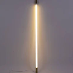 Seletti Wandleuchte Mit Stromkabel Linea Gold Glas Weis Led/ L 127 Cm - Glas - Weis / Goldspitzen Store