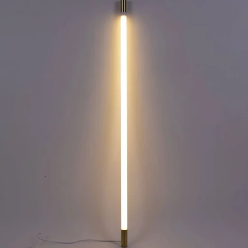Seletti Wandleuchte Mit Stromkabel Linea Gold Glas Weis Led/ L 127 Cm - Glas - Weis / Goldspitzen Store