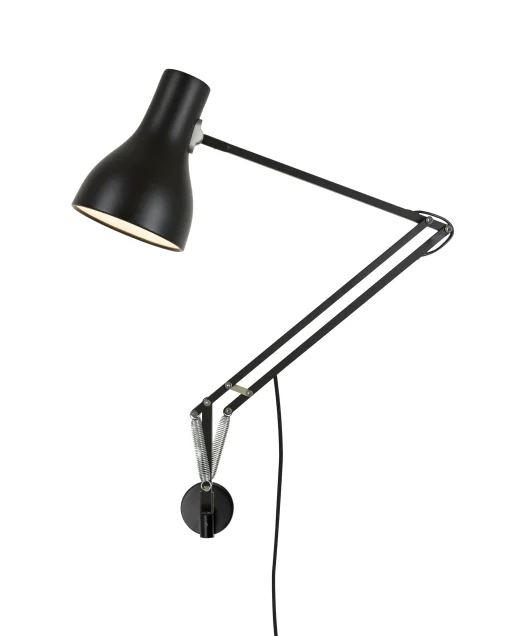Anglepoise Wandleuchte Mit Stromkabel Type 75 Metall Schwarz / Mit Arm - Tiefschwarz Cheap