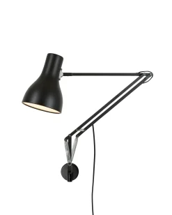 Anglepoise Wandleuchte Mit Stromkabel Type 75 Metall Schwarz / Mit Arm - Tiefschwarz Cheap