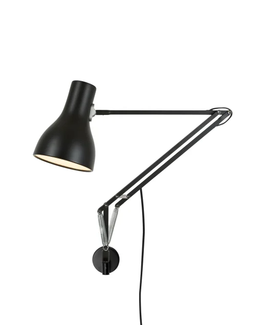 Anglepoise Wandleuchte Mit Stromkabel Type 75 Metall Schwarz / Mit Arm - Tiefschwarz Cheap