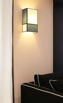 Maison Sarah Lavoine Wandleuchte Radieuse Textil Weis Blau Beige / Ohne Fassung Und Stromanschluss - H 36 Cm - Blau - Naturfarben - Schwarz Sale