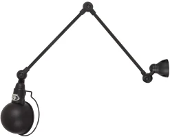 Jielde Wandleuchte Signal Metall Schwarz / Mit 2 Gelenkarmen - L Max. 60 Cm - Schwarz Mattiert Sale