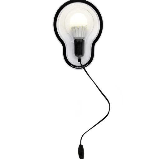 DROOG DESIGN - POP CORN Wandleuchte Sticky Lamps Plastikmaterial Schwarzsticker - Schwarz - Transparent Cheap