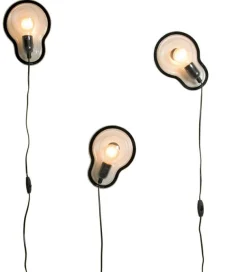 DROOG DESIGN - POP CORN Wandleuchte Sticky Lamps Plastikmaterial Schwarzsticker - Schwarz - Transparent Cheap