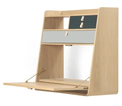 Harto Wand-Schreibtisch Gaston Grau Holz Natur / L 80 Cm X H 72 Cm - Anthrazit - Eiche Natur - Hellgrau Clearance