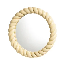 & klevering Wandspiegel Braid Plastikmaterial/ Rund - Polyesterharz / O 25 Cm - Gelb Discount