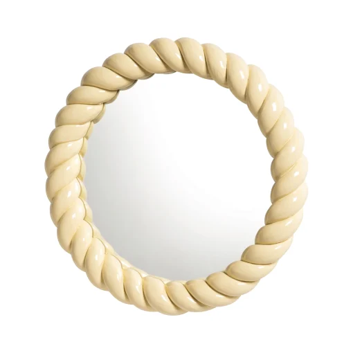 & klevering Wandspiegel Braid Plastikmaterial/ Rund - Polyesterharz / O 25 Cm - Gelb Discount