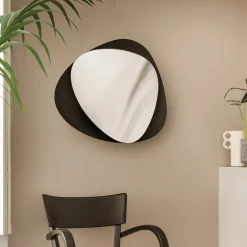 Alessi Wandspiegel Colombina Metall / 65 X 73 Cm - Schwarz New