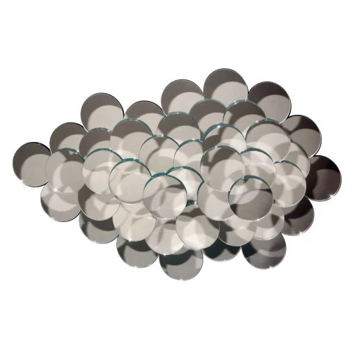 Tse-Tse Wandspiegel Nebuleux Glas Holz/ Glasschuppen - 67 X 42 Cm - Spiegelfarben New
