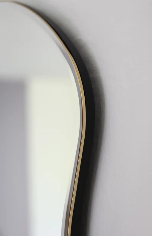 Ferm Living Wandspiegel Pond Large Gold Metall / 63,5 X 110 Cm - Messing - Schwarz Clearance
