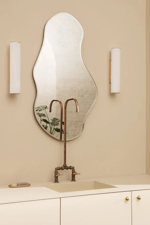 Ferm Living Wandspiegel Pond Large Gold Metall / 63,5 X 110 Cm - Messing - Schwarz Clearance