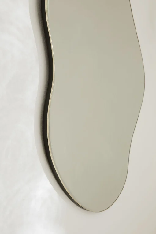 Ferm Living Wandspiegel Pond Large Gold Metall / 63,5 X 110 Cm - Messing - Schwarz Clearance