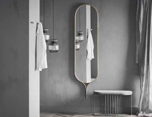 Bolia Wandspiegel Racquet Holz Natur / - L 50 X H 200 Cm - Eiche Shop
