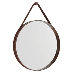Hay Wandspiegel Strap N°2 Metall Braun / O 50 Cm - Stoffgurt - Dunkelbraun Online