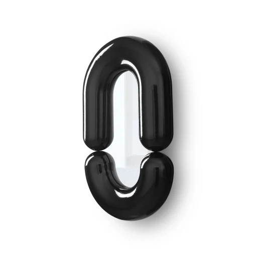 Moustache Wandspiegel Zodiac Medium Keramik/ Keramik - L 55 X H 90 Cm - Schwarz Outlet