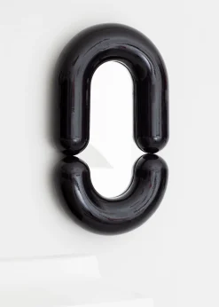 Moustache Wandspiegel Zodiac Medium Keramik/ Keramik - L 55 X H 90 Cm - Schwarz Outlet