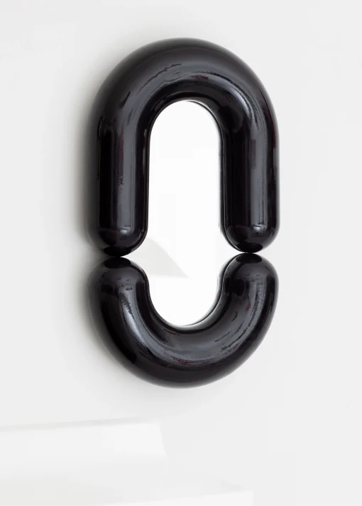 Moustache Wandspiegel Zodiac Medium Keramik/ Keramik - L 55 X H 90 Cm - Schwarz Outlet