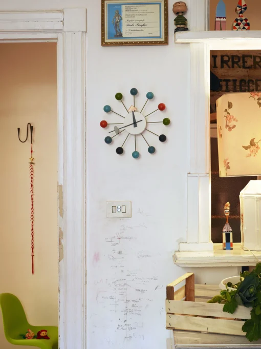 Vitra Wanduhr Ball Clock Holz / By George Nelson, 1948-1960 / O 33 Cm - Bunt Clearance