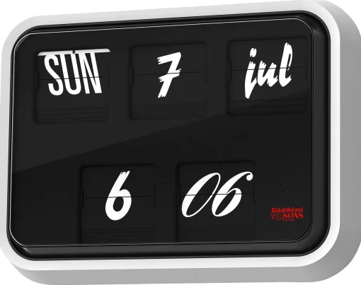Established & Sons Wanduhr Font Clock Glas Schwarz Mit Kalenderfunktion - Schwarz - Weis Store