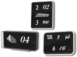 Established & Sons Wanduhr Font Clock Glas Schwarz Mit Kalenderfunktion - Schwarz - Weis Store