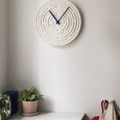 raawii Wanduhr Minos Keramik Weis / Keramik - O 42 Cm - Blanc Meringue - Blau Discount