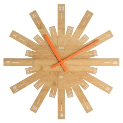 Alessi Wanduhr Raggiante Holz Natur / Bambus - O 48 Cm - Holz Natur - Orange Cheap