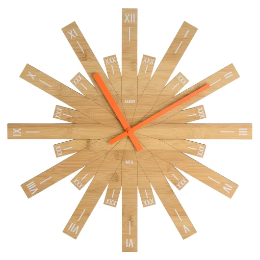 Alessi Wanduhr Raggiante Holz Natur / Bambus - O 48 Cm - Holz Natur - Orange Cheap