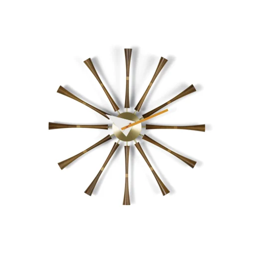 Vitra Wanduhr Spindle Clock Holz Natur / By George Nelson, 1948-1960 / O 57 Cm - Messing - Nussbaum Best