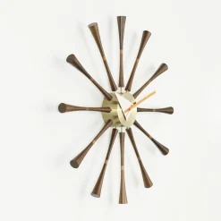 Vitra Wanduhr Spindle Clock Holz Natur / By George Nelson, 1948-1960 / O 57 Cm - Messing - Nussbaum Best