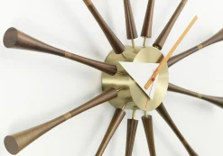Vitra Wanduhr Spindle Clock Holz Natur / By George Nelson, 1948-1960 / O 57 Cm - Messing - Nussbaum Best