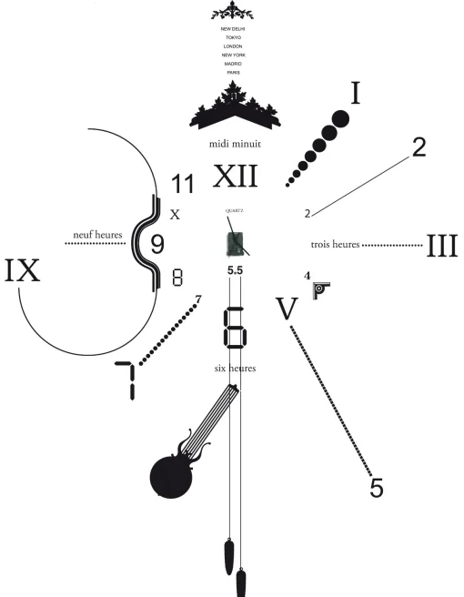 Domestic Wanduhr Vynil Clock Plastikmaterial Papierfaser- Schwarz Cheap