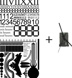 Domestic Wanduhr Vynil Clock Plastikmaterial Papierfaser- Schwarz Cheap