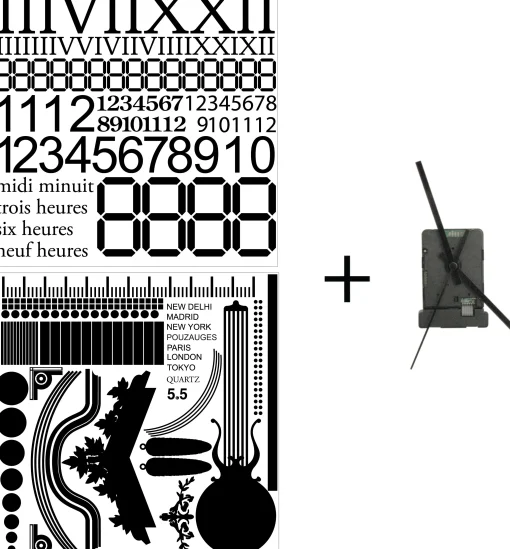 Domestic Wanduhr Vynil Clock Plastikmaterial Papierfaser- Schwarz Cheap