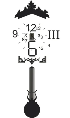 Domestic Wanduhr Vynil Clock Plastikmaterial Papierfaser- Schwarz Cheap