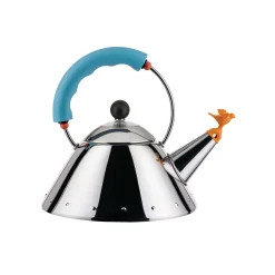 Alessi Wasserkessel 9093 - Oisillon Mini Metall Blau / Michael Graves, 1986 - 1 Liter /Induktionsherd - Blau - Orange Best Sale