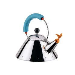 Alessi Wasserkessel 9093 - Oisillon Mini Metall Blau / Michael Graves, 1986 - 1 Liter /Induktionsherd - Blau - Orange Best Sale