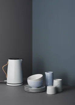 Stelton Wasserkocher Emma Metall Grau Holz Natur / 1,2 L - Hellgrau - Holz Store
