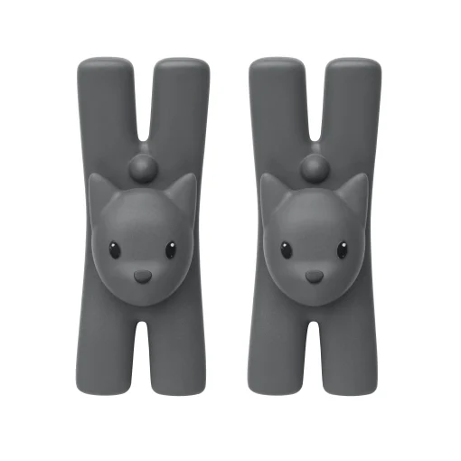Alessi Zange Lampo Chat Plastikmaterial/ Magnetisch - 2Er-Set - Schwarz Outlet