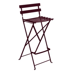 Fermob Zusammenklappbarer Barstuhl Bistro Metall Rot / H 74 Cm - Cerise Noire Cheap