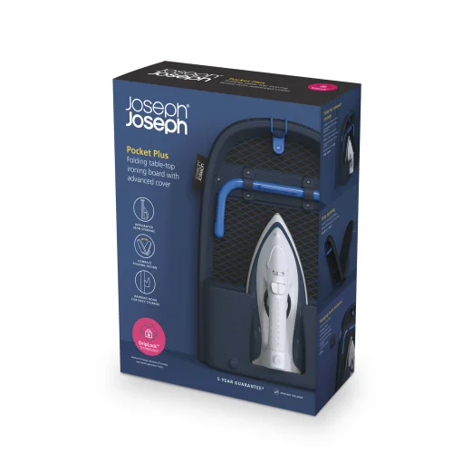 Joseph Joseph Zusammenklappbares Bugelbrett Pocket Plus Textil Schwarz / Mit Bezug Advanced - Dunkelblau Outlet